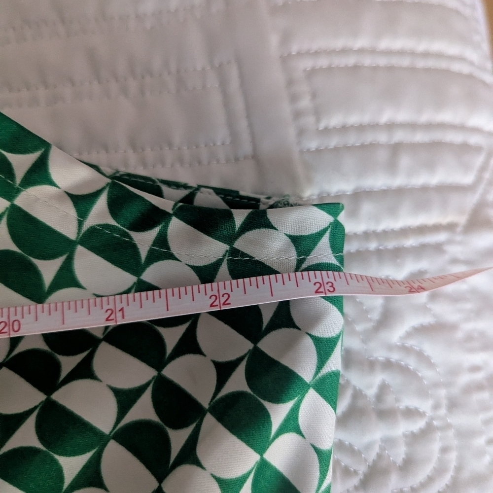 AVA & VIV Green White Geometric Design Feminine Casual Midi Dress Size 1X - Picture 7 of 12